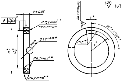 Чертеж кольца уплотнительного кольца