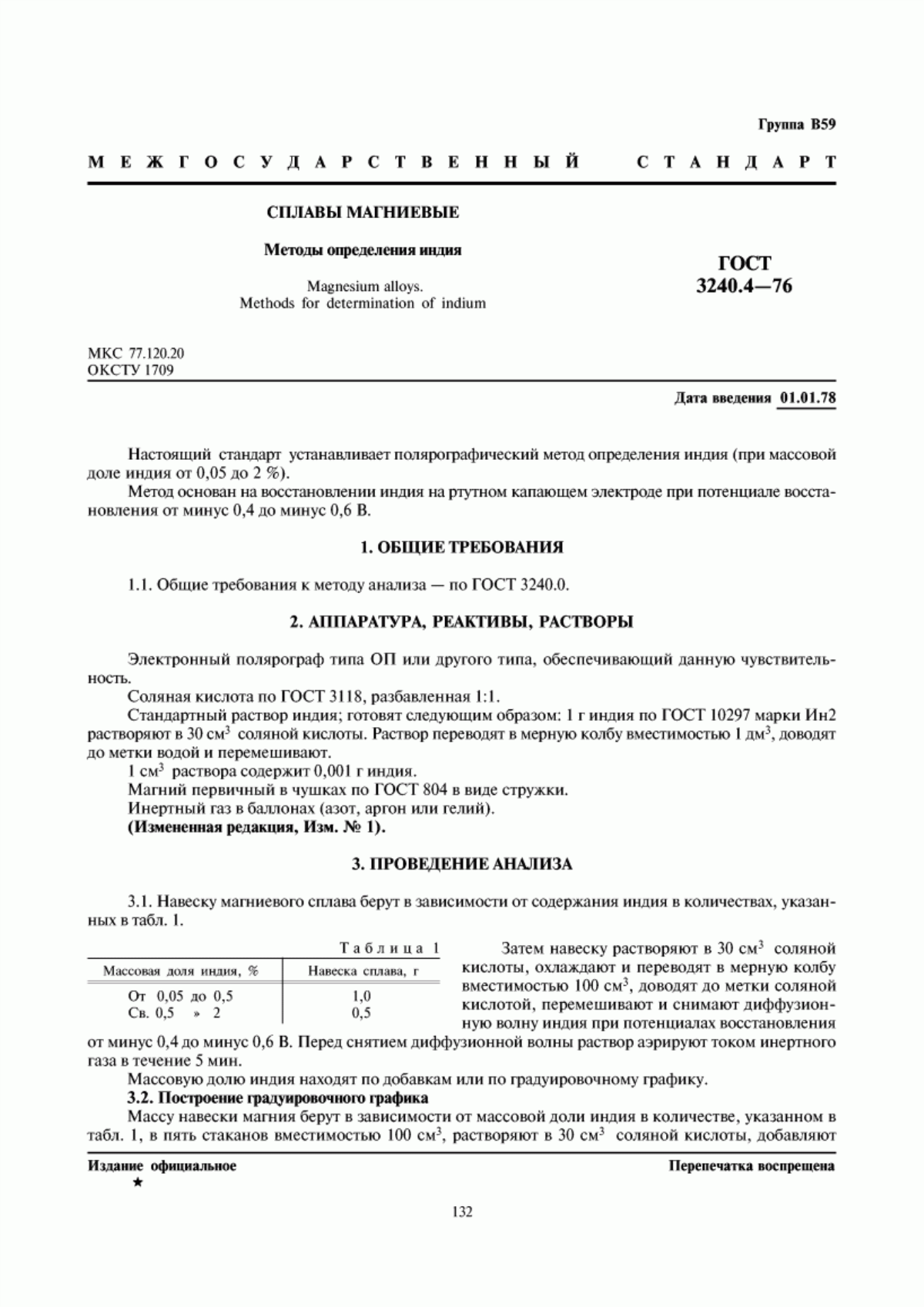 Обложка ГОСТ 3240.4-76 Сплавы магниевые. Методы определения индия