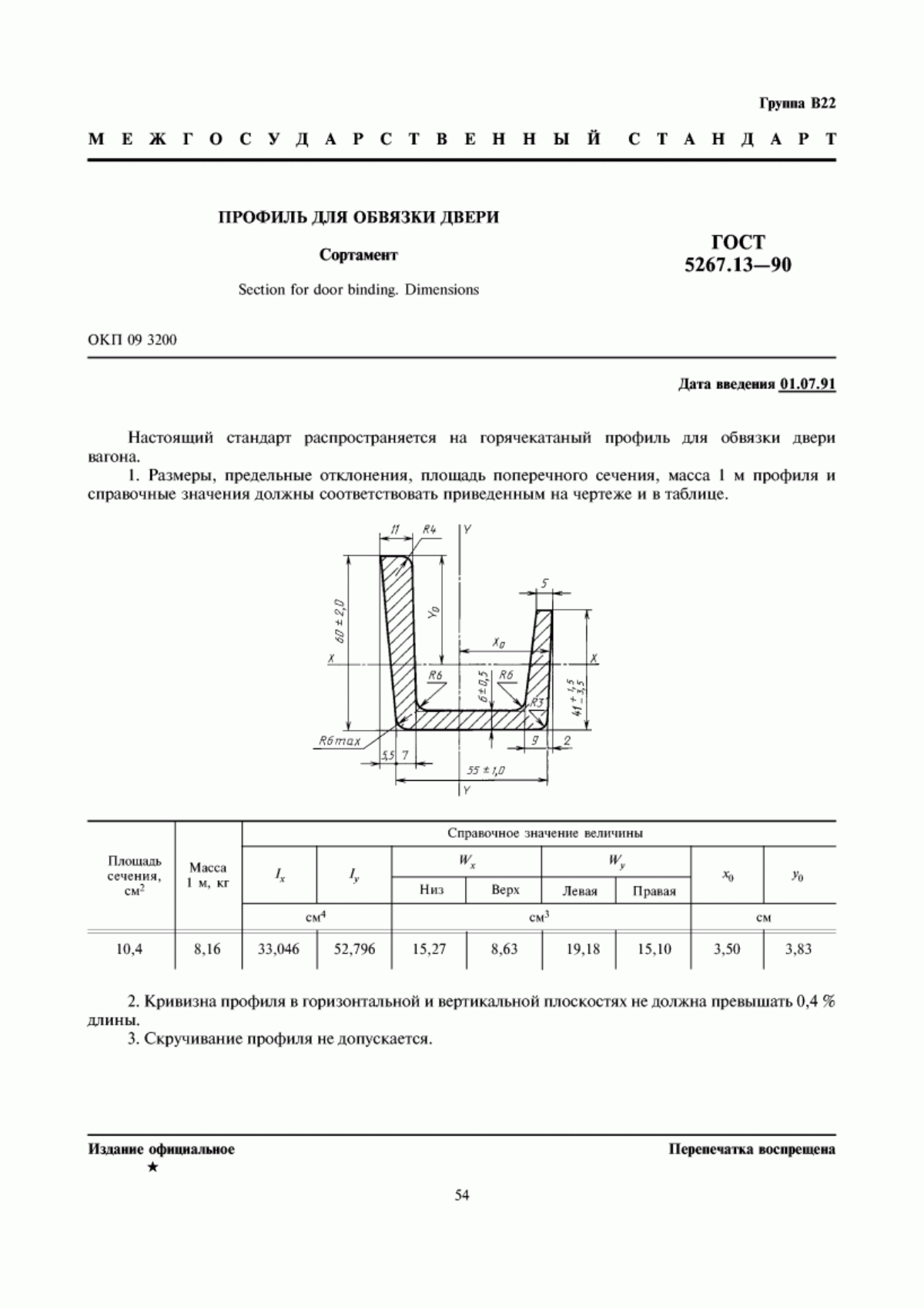 Обложка ГОСТ 5267.13-90 Профиль для обвязки двери. Сортамент